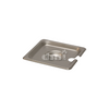 8766-NL  1/6 Size Stainless Steel Lid with Handle and Notch