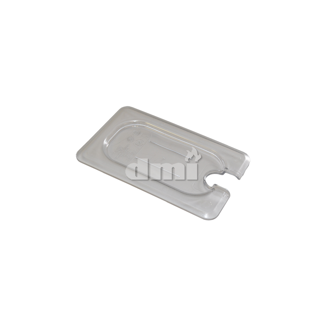 8759-NL  1/9 Size Clear Flat Lid with Notch