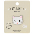 Cats Family White Cat Iron On Patch ( Cover )
