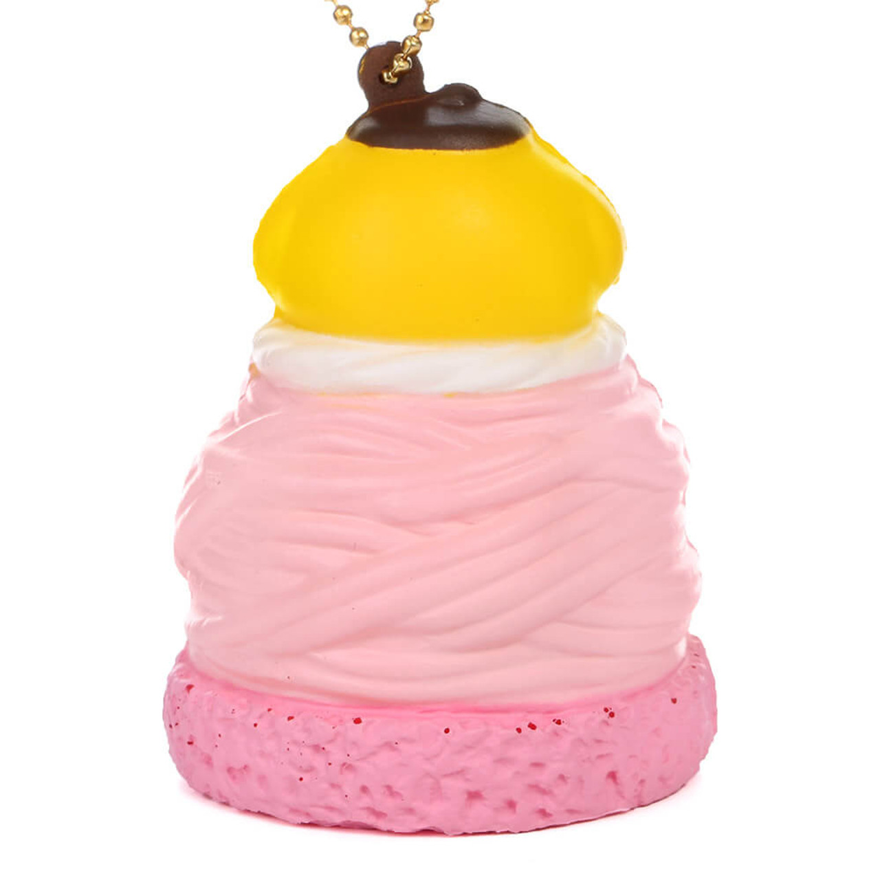 Sanrio Pompompurin Mont Blanc Cake Squishy Charm - Pink ( Back View )