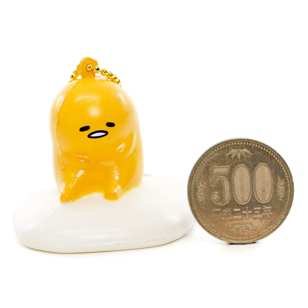 Sanrio Gudetama Lazy Egg Mascot Sitting Model Soft Squishy Toy Cellphone Charms  ( Proportion )