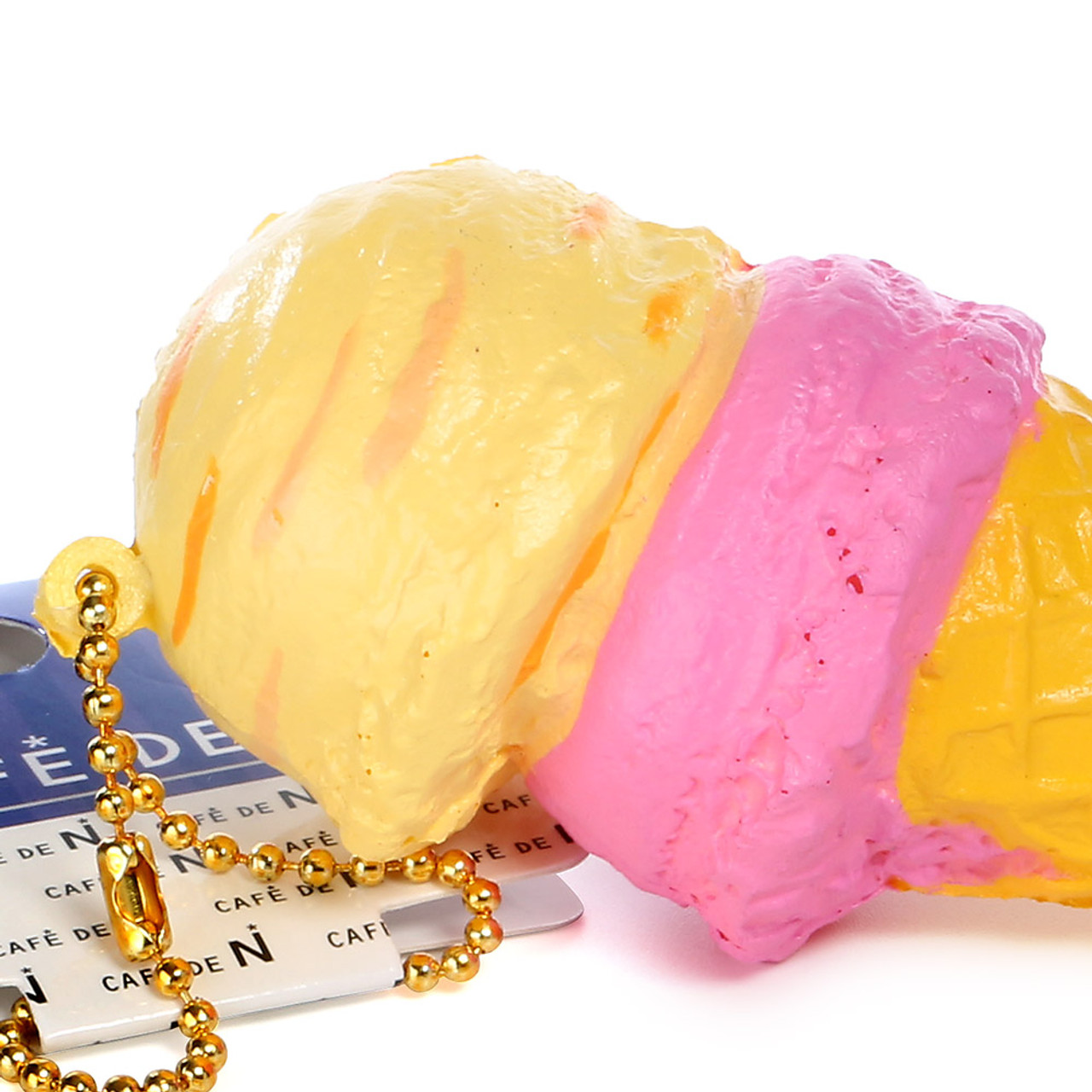 Café De N Yellow Pink Double Scoop Ice-cream Super Soft Squishy