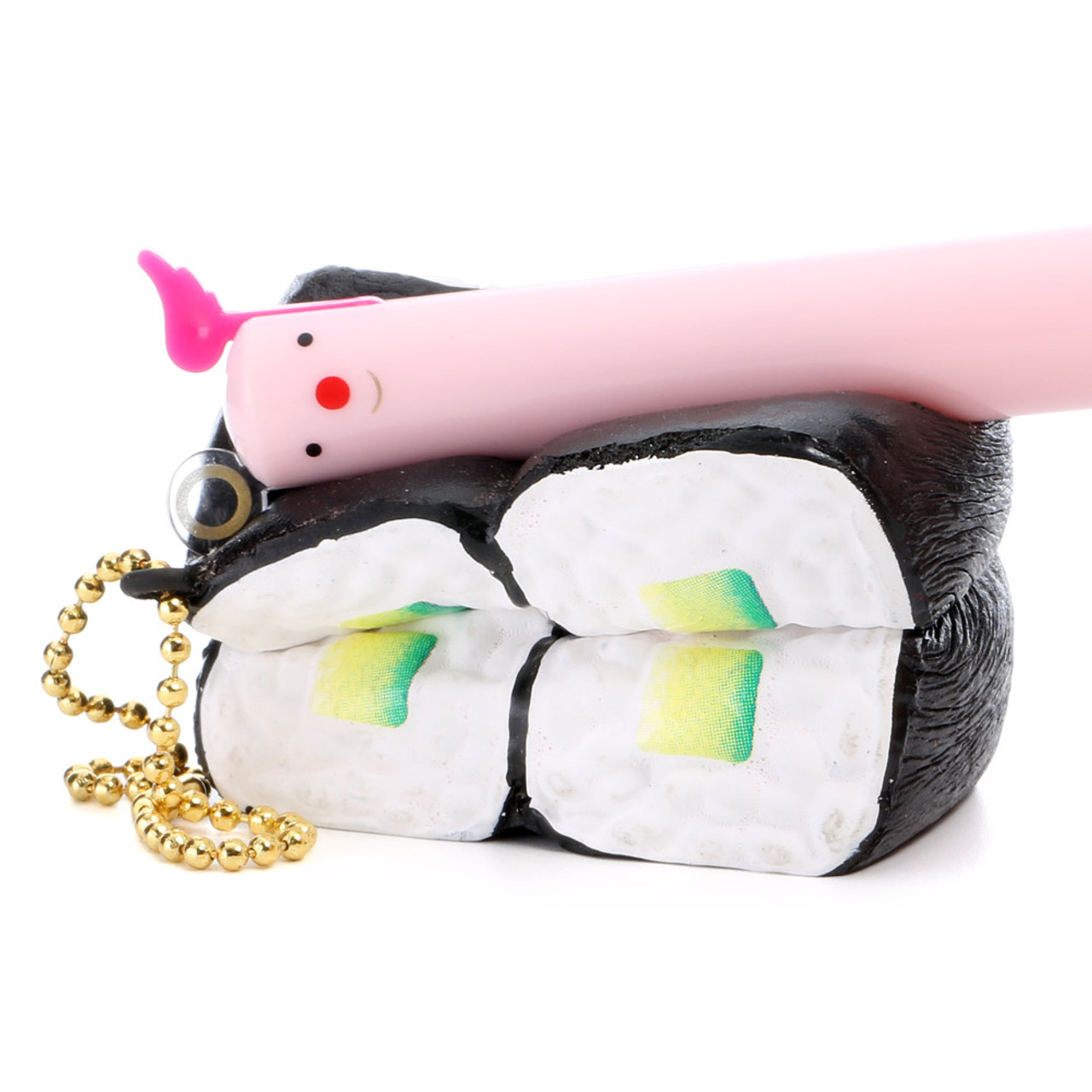 Sushi HIKARI Kawaii Cucumber Roll Mascot Super Squishy Cellphone Charms ( Proportion & Squeezing Mode 01)