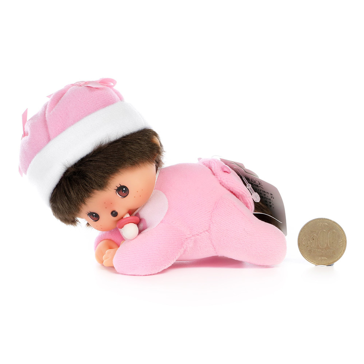 Sekiguchi Bebichhichi Monkey Girl Baby Pink Shirt Crawling Plush Doll - Small ( Proportion )