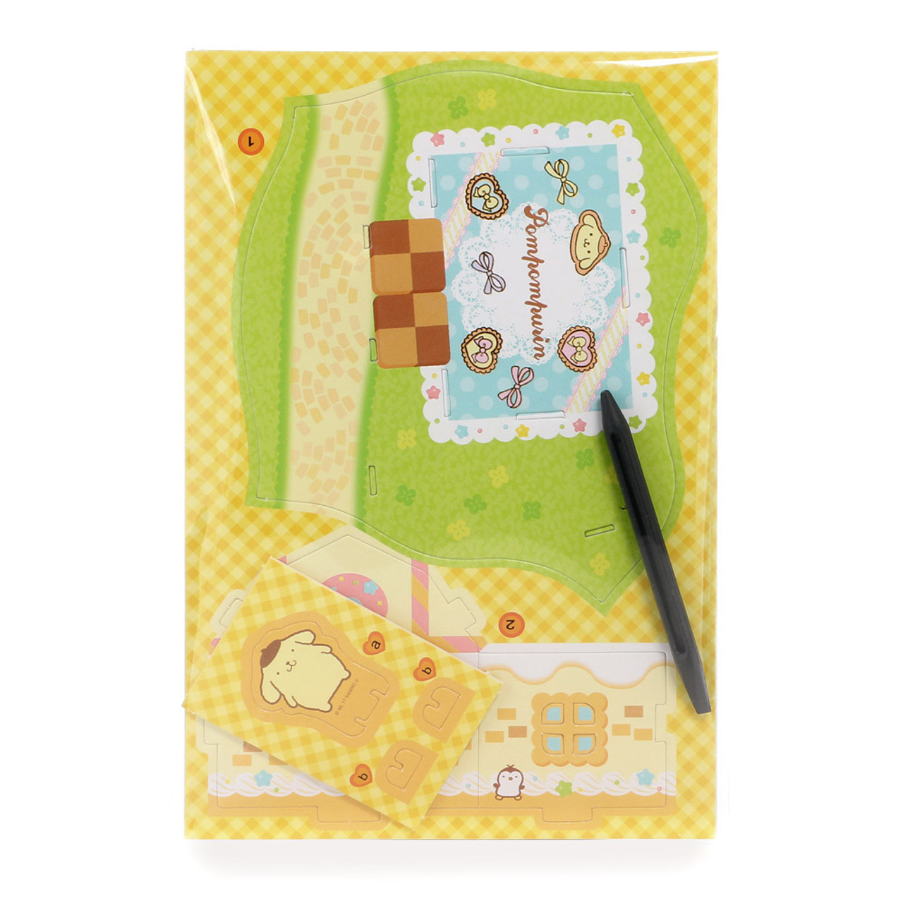 Sanrio Pompompurin 's House Garden Assembly Toy Puzzle ( Inner Packing View )