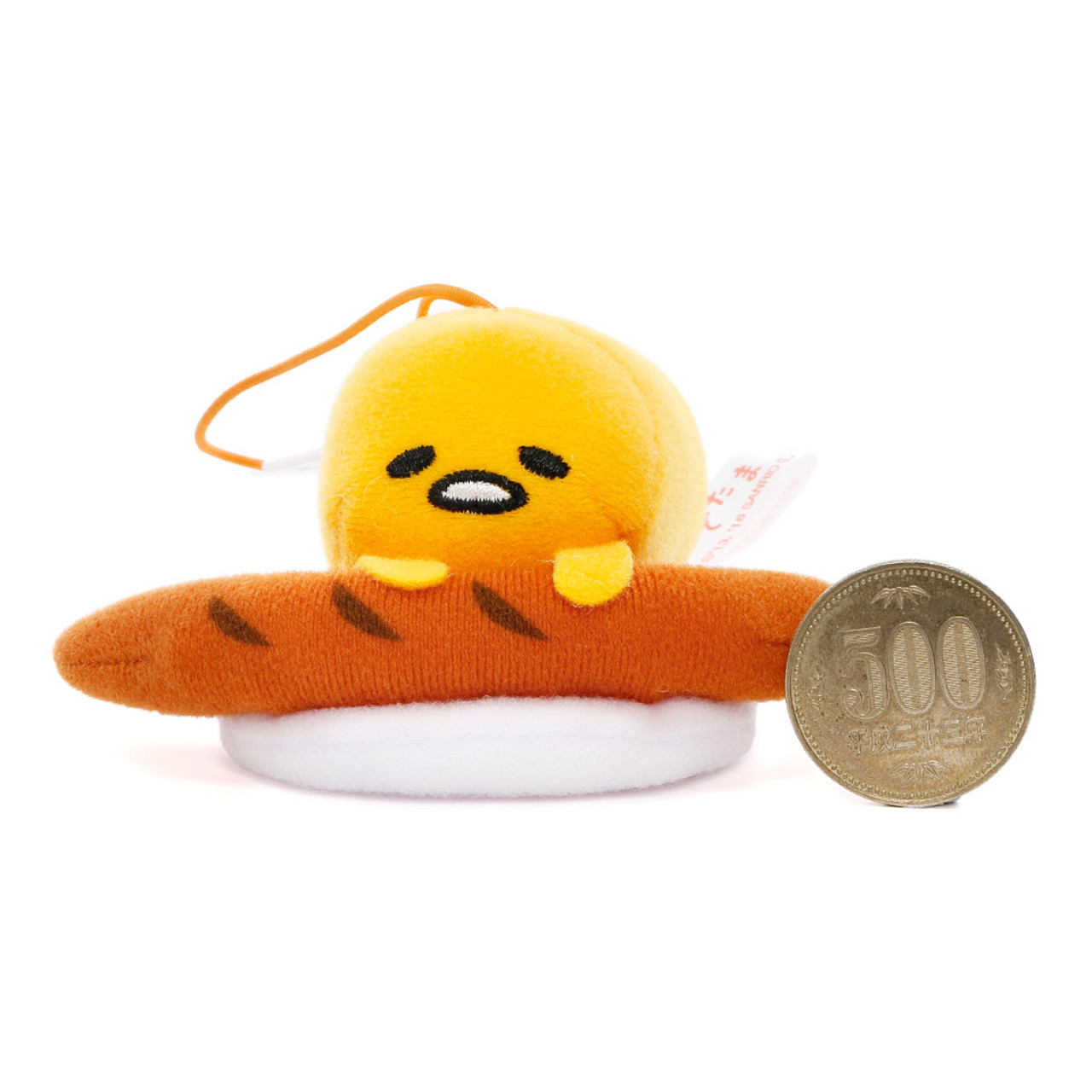 Sanrio Gudetama Lazy Egg Sleeping Mascot Plush Charms - Sausage ( Proportion )