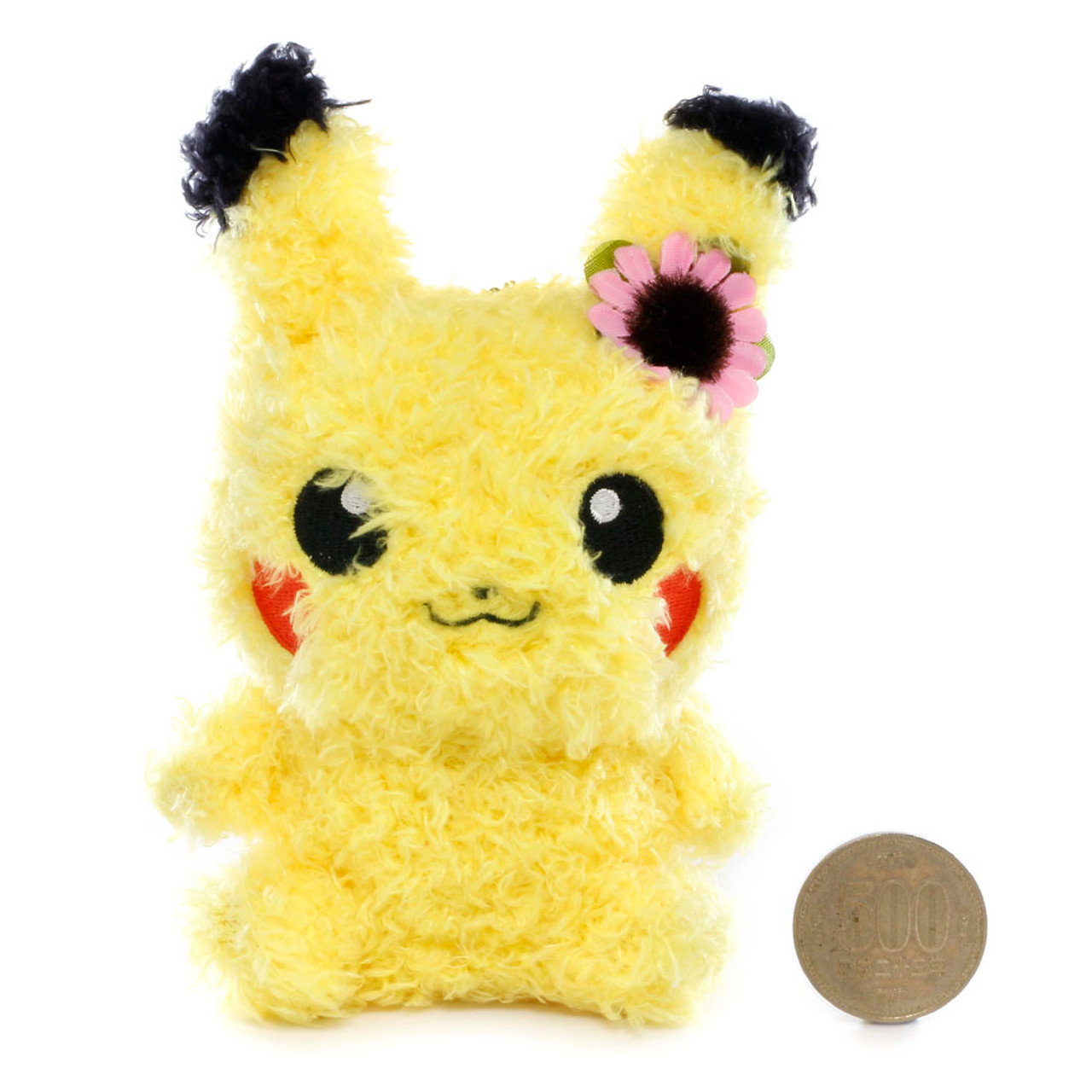 Pokemon Pikachu Fluffy Plush Keychain - Flower ( Proportion )
