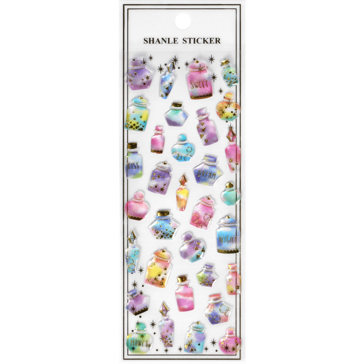 Shiny Crystal Sticker WV05 ( Bottle ) ( Front View )
