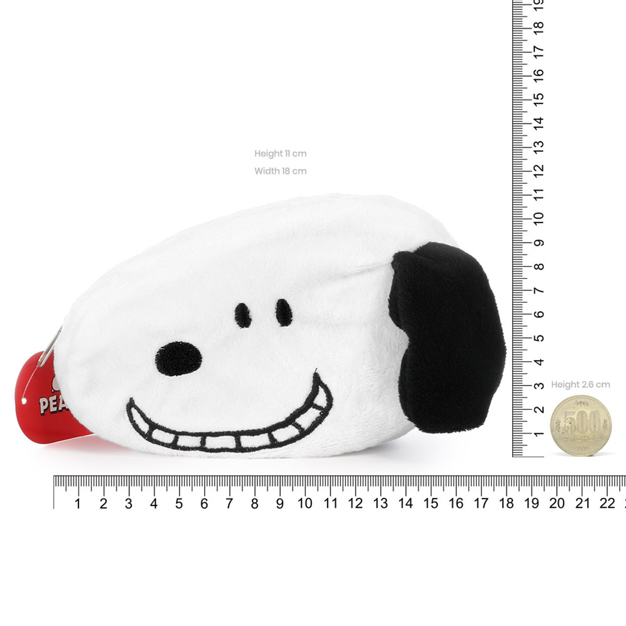Snoopy Head With Smile Plush Pencil Case ( Proportion )