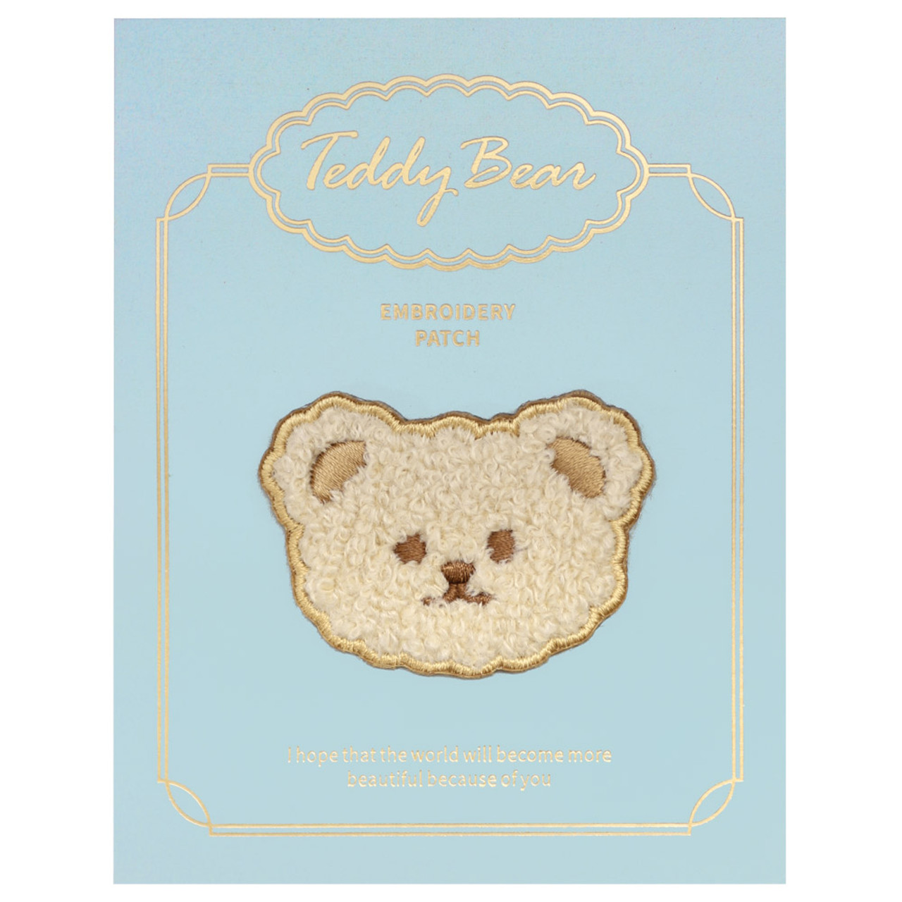 Kawaii Light Brown Teddy Bear Iron On Patch ( Cover )
