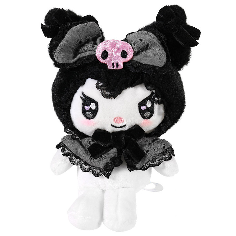Sanrio Kuromi Dark Lolita Stuffed Plush Toy Charm ( Front View )