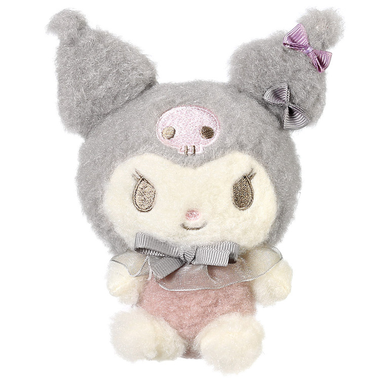 Sanrio Softly Kuromi Fluffy Stuffed Toy Charm ( Front View )