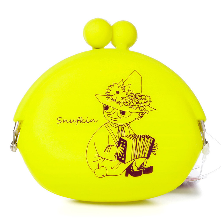 Moomin Valley Snufkin Yellow Silicone Ball Clasp Frame Coins Wallet ( Front View )