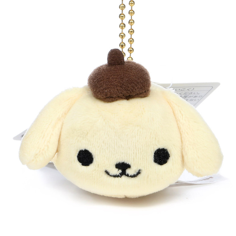 Sanrio x Monimals Pompompurin Cute Animal Mascot Plush Keychain ( Front View )
