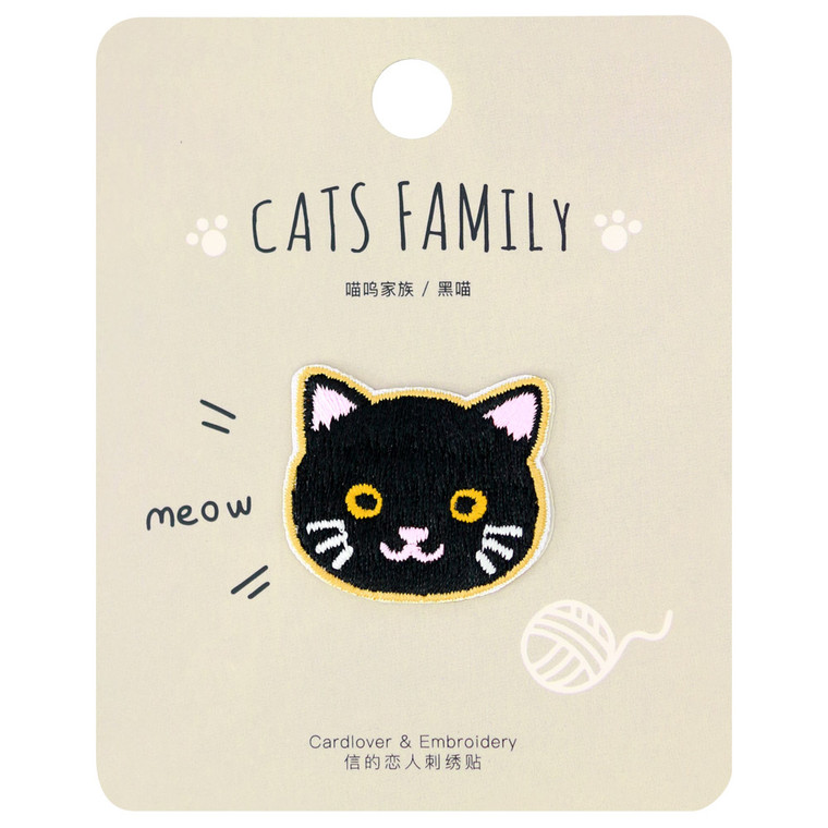 Cats Family Black Cat Iron On Patch ( Cover )