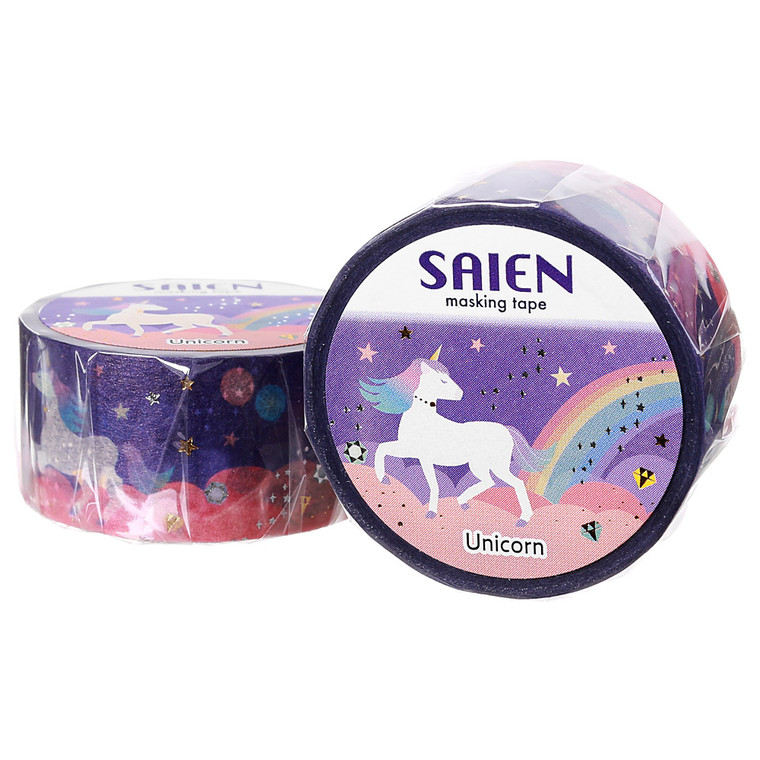 Saien Washi Gold Foil Masking Tape - Unicorn ( Front View )