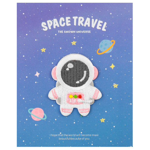 Mini Cosmonaut Cute Spaceman Embroidered Iron-on / Velcro Sleeve Patch