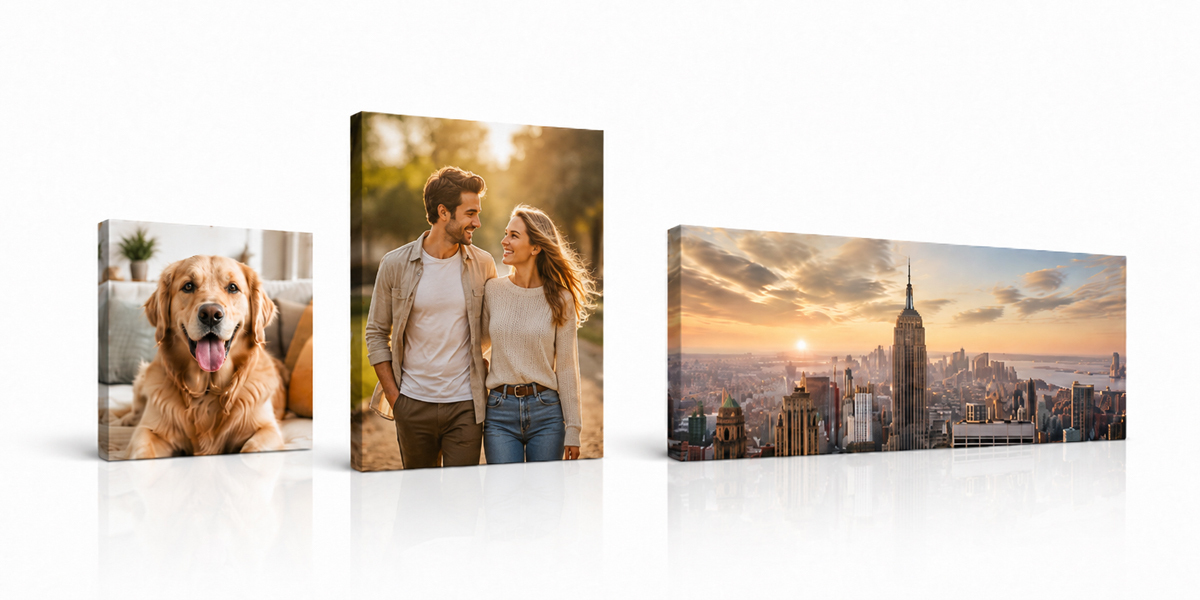 Canvas Print Prices and Ready to Hang Canvas Prints Canvas print prices showing ready to hang canvas prints in different sizes on a white background