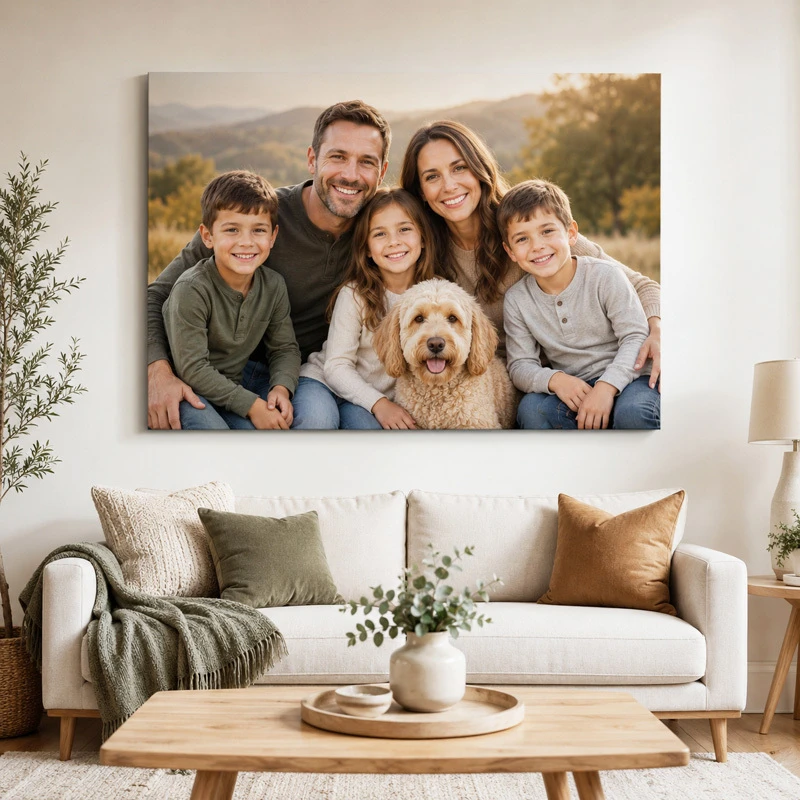 Custom canvas prints made from family photos