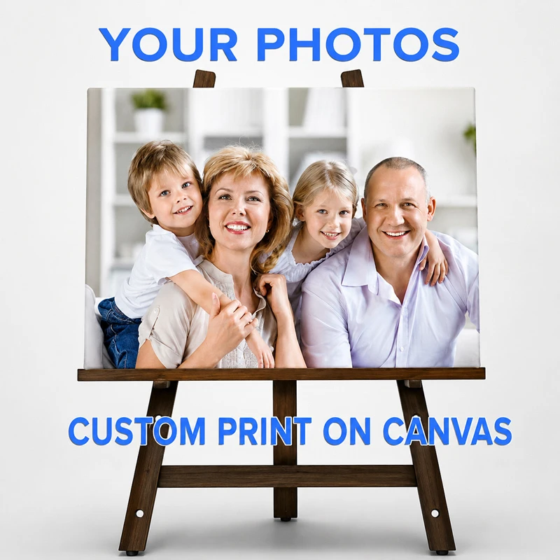 Custom canvas wall art with family wedding pet and landscape photos