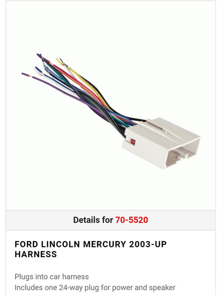 Metra, Wire Interfaces, 70-5520AV