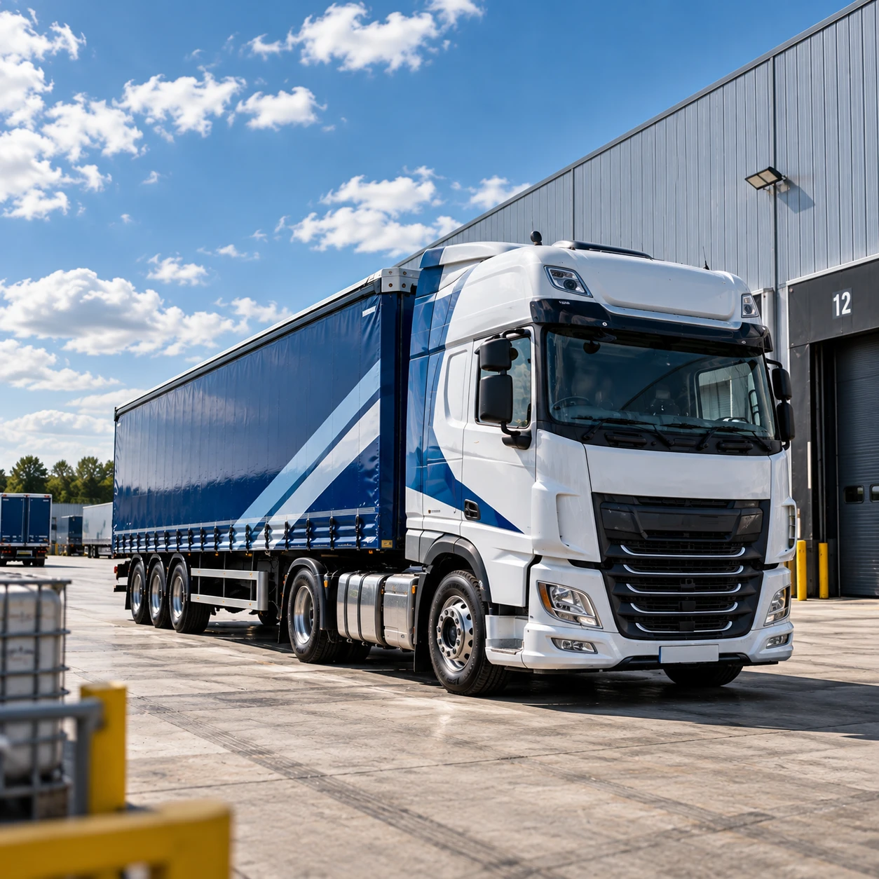 Commercial haulage vehicle being cleaned