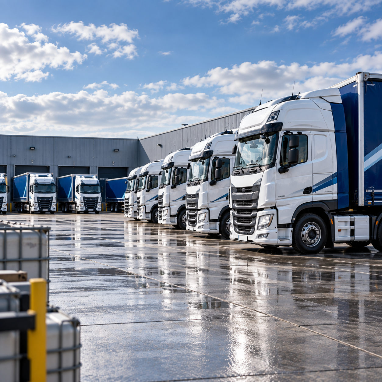 Commercial haulage vehicle being cleaned