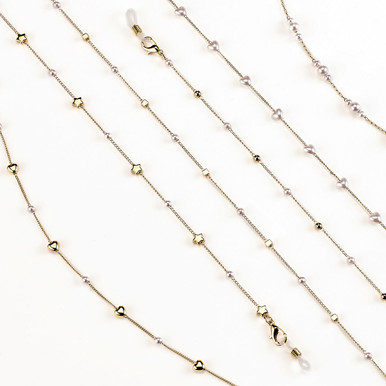 Verona Fashion Chains - Metal fashion eyeglass chains with metal bead & pearl details.
