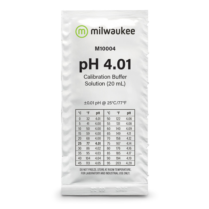 NEW! Milwaukee M10004B-500 pH 10.01 Calibration Solution Sachets (500 pcs.) 20 mL each