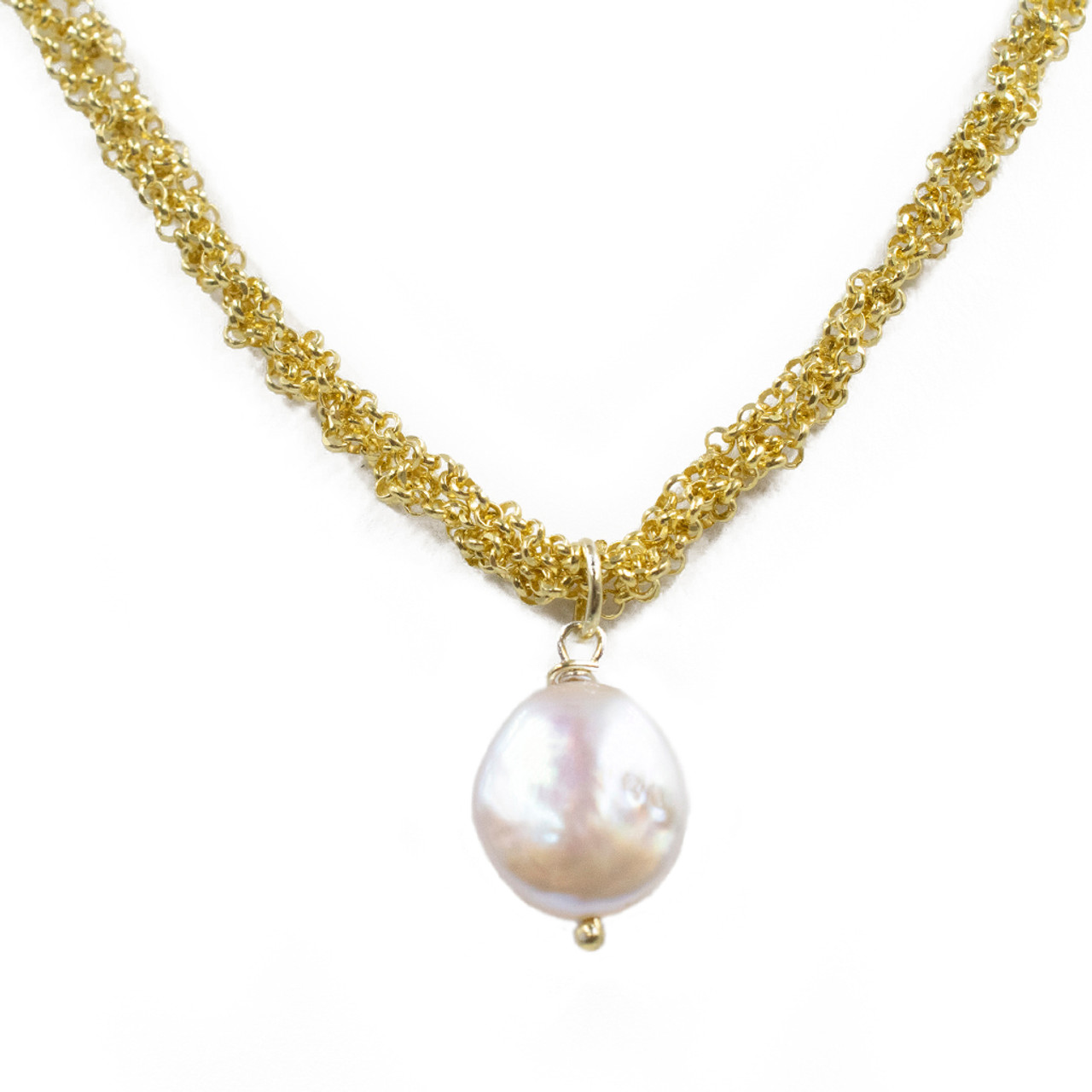 Knitted Chain Pearl Necklace/Bracelet | Maria Glezelli