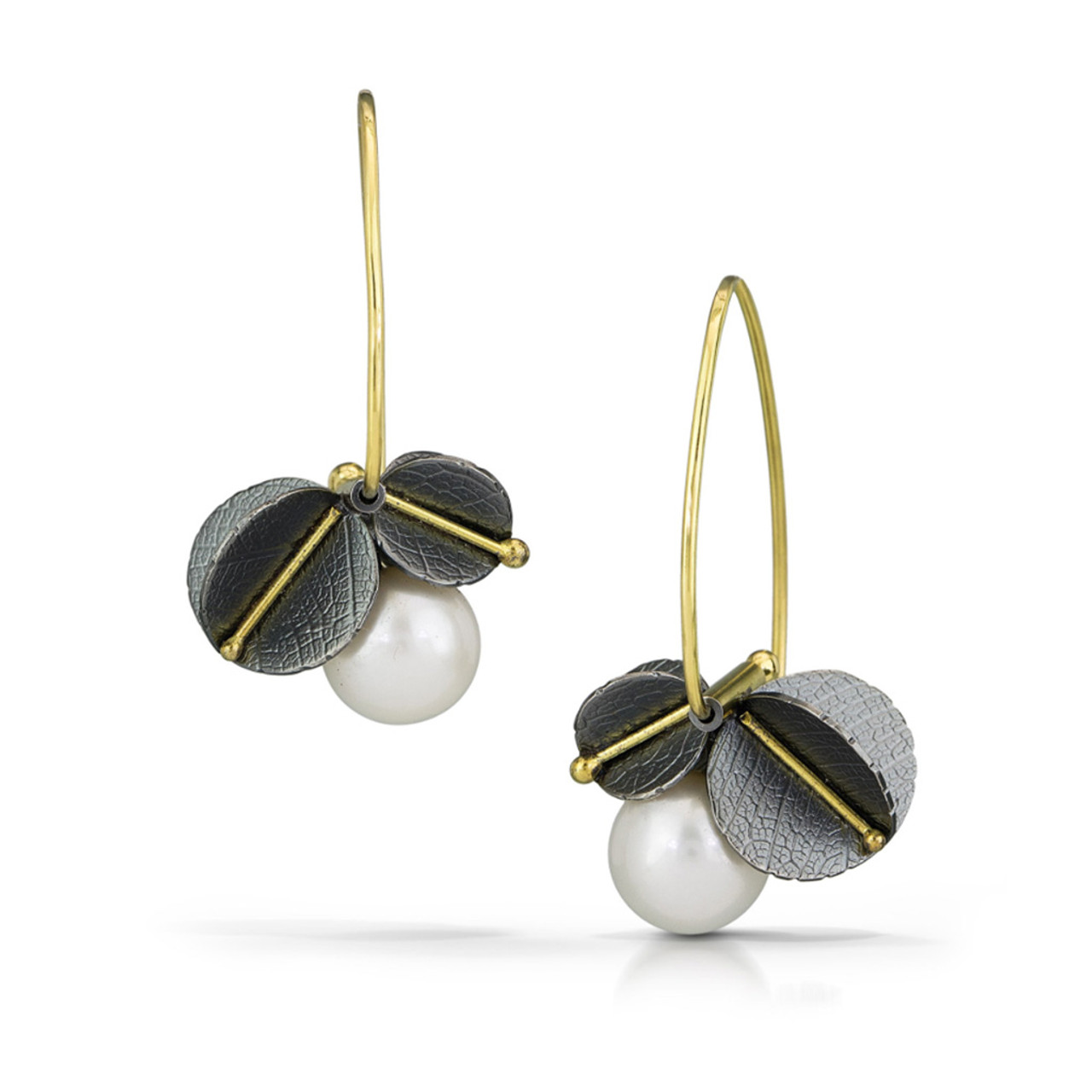 Christine Mackellar's Vein Line Pearl Blossom Earrings