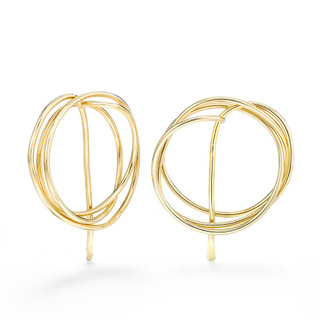 Drawing No 2 Earrings | Gold Plated Brass | Handmade Contemporary Jewelry by Mia Hebib