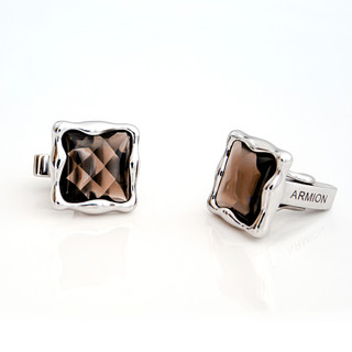 Checkerboard  Cufflinks | Smokey Topaz , Sterling Silver | Handmade Modern Jewelry by Armen Poghosyan