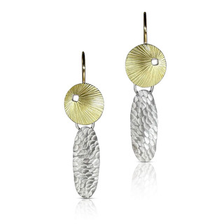 Circles with Textured Ovals | Gold and Sterling Silver | Handmade Fine Jewelry by Susan Mahlstedt Circles with Textured Ovals | Gold and Sterling Silver | Handmade Fine Jewelry by Susan Mahlstedt