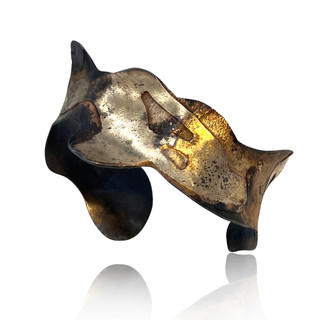 Staccato Cuff | 18 Karat Gold, Steel | Handmade Art Jewelry by Bette Barnett