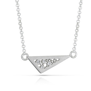 Luz Acute Triangle Pendant | Sterling Silver, Diamonds | Belle Brooke Bare