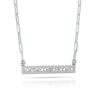Luz Horizontal Bar Pendant | Sterling Silver, Diamonds | Contemporary Jewelry by Belle Brooke Bare