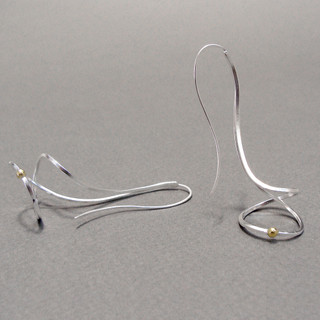 Flute Earrings, Modern Jewelry by Cheryl Eve Acosta