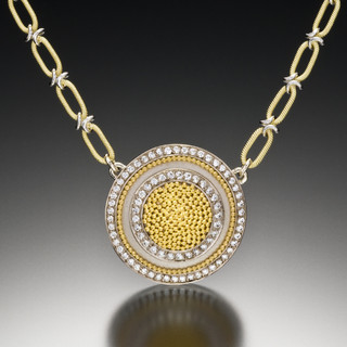Large Circle of Light Necklace, Fine Art Jewelry by CORNELIA GOLDSMITH