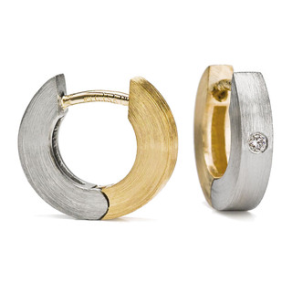 Reversible Everyday Diamond Hoops, Contemporary Jewelry by Catherine Iskiw 
