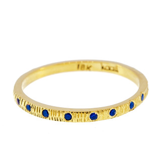 Anit Dodhia's Equinox Royal Blue Sapphires Ring | 18k Yellow Gold and 0.11ct Blue Sapphires | Maya Collection