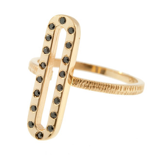 Anit Dodhia's Giocoso Black Diamonds Stackable Ring | 14k Yellow Gold and Black Diamonds | Caramia Collection