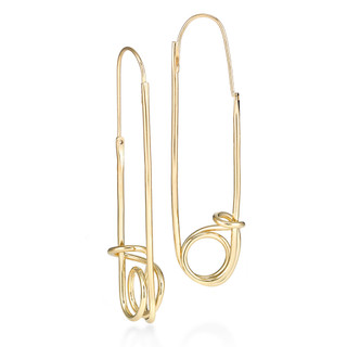 Gold Plated Brass Safety Earrings | Modern Art Jewerly by Mia Hebib 