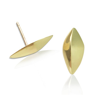 Susan Crow’s Flora Leaf Fairmined Gold Post Earrings | 18 Karat Fairmined Yellow Gold