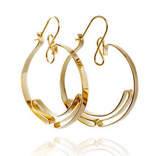 The Insider Hoop Earrings | Gold Plated Brass | Handmade Modern Art Jewelry by Mia Hebib