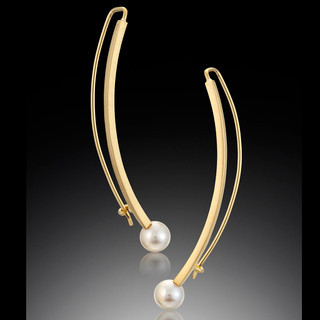 Pearl Face Framers from Ilene Schwartz | 18 Karat Yellow Gold Square Wire | 5 mm Cultured Pearls