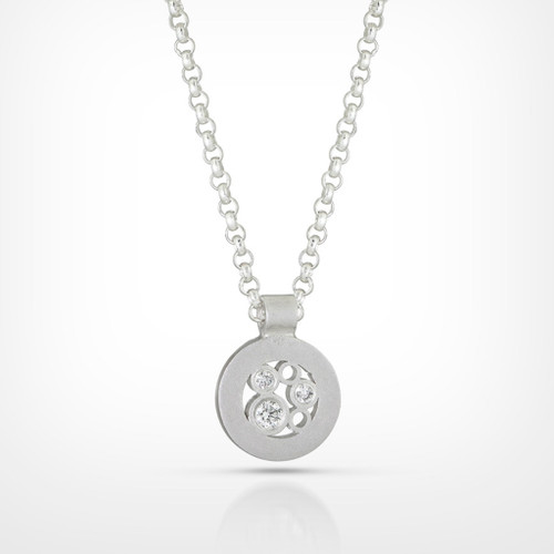 Luz Boutique Circle Pendant | Sterling Silver, Diamonds | Contemporary Jewelry by Belle Brooke Bare