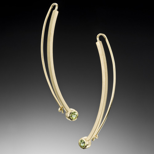 Peridot Face Framers from Ilene Schwartz | 18 Karat Yellow Gold and Peridots