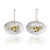 Oval Flourishing Earrings from Liaung Chung Yen | Sterling Silver with floral buds handmade from 22 Karat Gold Bimetal and 18 Karat Gold beaded wire | pierced