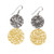 Black Rhodium and Gold Disc Earrings by Maria Glezelli | Sterling Silver Plated with Black Rhodium and 18 Karat Yellow Gold Black Rhodium and Gold Disc Earrings by Maria Glezelli | Sterling Silver Plated with Black Rhodium and 18 Karat Yellow Gold